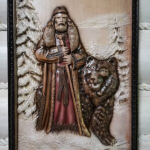 Резное деревянное панно «Велес»